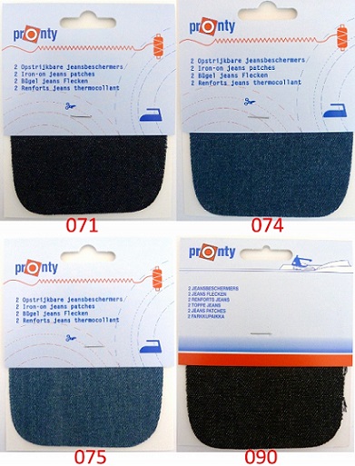 Jeans Kniestukken opstrijkbaar 10x15cm, Donkerblauw 071